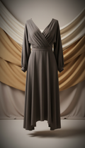Robe portefeuille en crêpe couleur pierre foncée