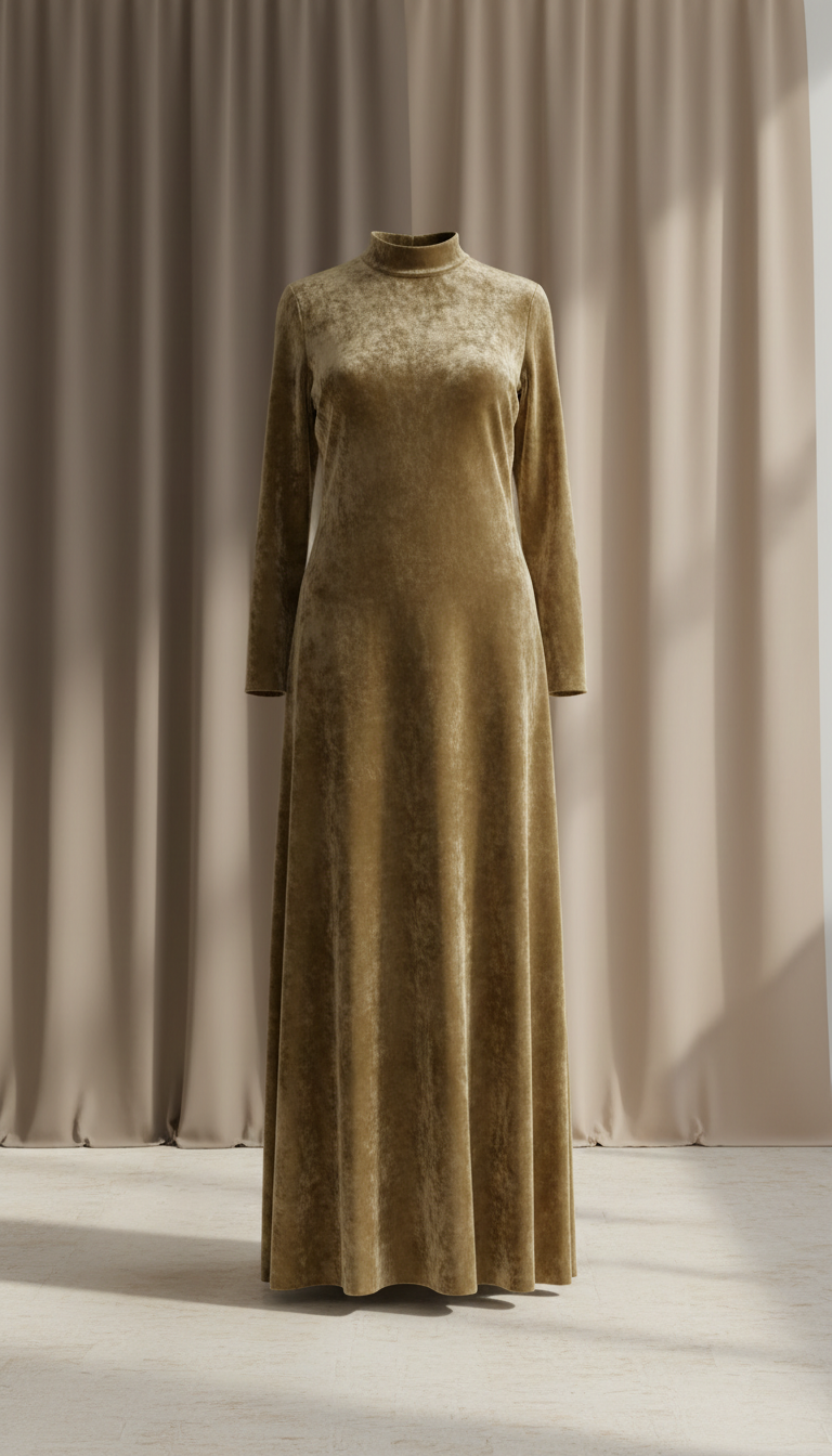 Stone velvet column gown